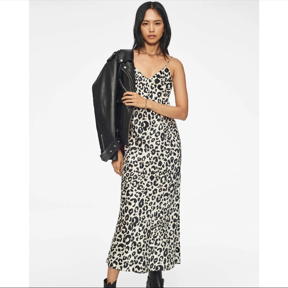 Anine Bing Rosemary Silk Leopard-Print Slip Dress Large $450 - Picture 4 of 8